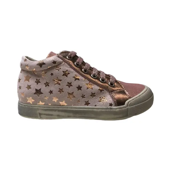 Naturino - Dord - Mt 35 - Rits Veter Bumper Sterren Print Lederen Hoge Sneakers - Roze thumbnail