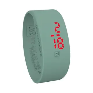 Too Late - Siliconen Horloge - Led Watch Big Brother - Breed 24 Mm - Green Sage M