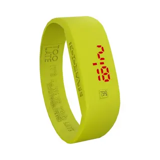 Too Late Led Original Unisex Digital Led Ultra Light Silikon Uhr - Datum & Zeit - (S, Fluo Gelb)