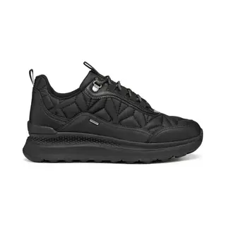 Geox Spherica Actif W Tex Black Womens Trainers D46WPD-C9999 In A Plain Leather And Textile In Size 37