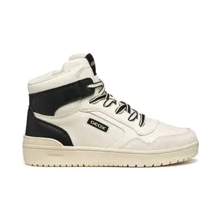 Geox J Washiba Boy Sneaker, White/Black, 33 Eu
