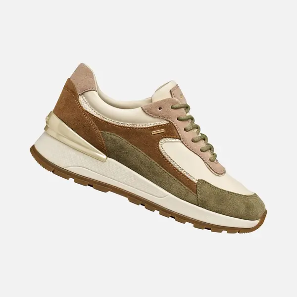 Geox Desya Abx Dames Sneakers - Beige/Groen - Maat 36 thumbnail