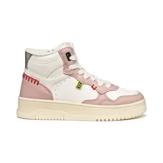 Geox J Lestrella Girl Sneaker, White/Rose, 37 Eu