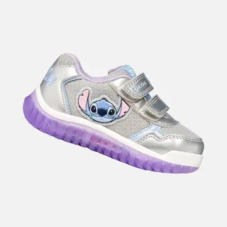 Geox Light Stitch 2v Silver Kids Girls Trainers B6561C-C1316 In A Plain Man-made In Size 23