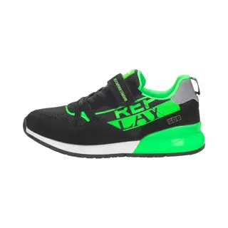 Replay Shoot Jr11 Sneakers Jongens - Leren Sneaker - Zwart - Maat 39