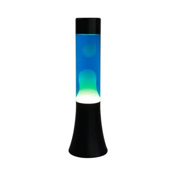 I-Total Lavalamp - Lava Lamp - Sfeerlamp - 30x9 Cm - Glas/Aluminium - 25W - Blauw Met Witte Lava - Zwart - XL2455 thumbnail