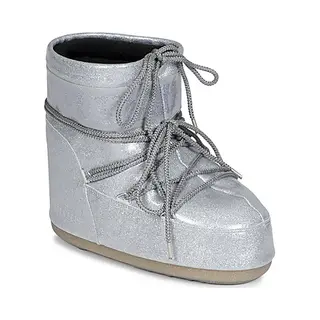 Moon Boot Icon Low Glitter Silber 1409440 H001, Silber / Schwarz, 40 Eu