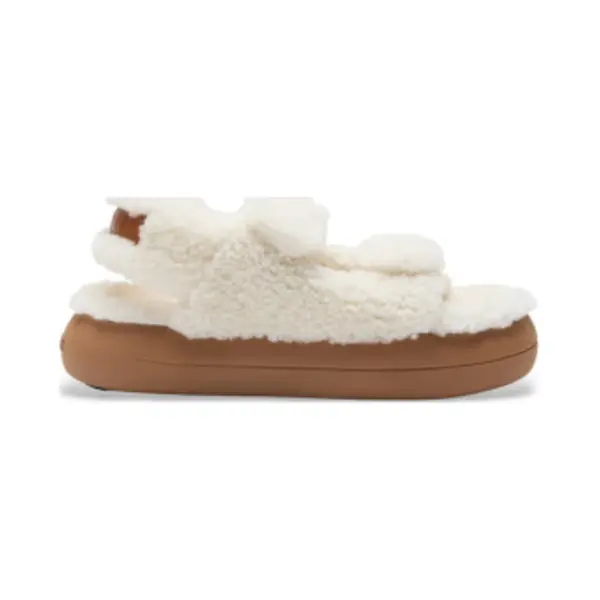 Moon Boot For Woman. 80D2420020 Off-white Shearling Leather Sandals (39), Flat, 1 To 3 Cm, Velcro, Casual thumbnail