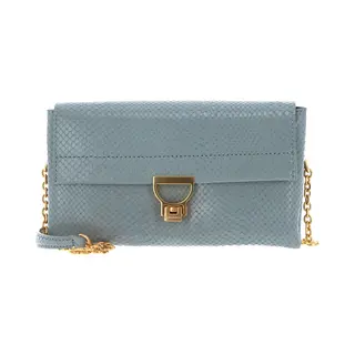 Coccinelle Leren Schoudertas Arlettis Snake Crossbody Bag Cloud Turquoise