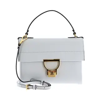Coccinelle Leren Handtas Schoudertas Arlettis Handbag Snow Lichtblauw
