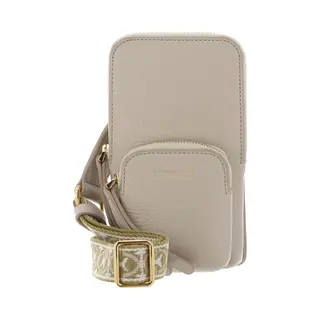 Coccinelle Leren Telefoontasje Pixie Hi-Tech Phone Bag Sandshell Beige