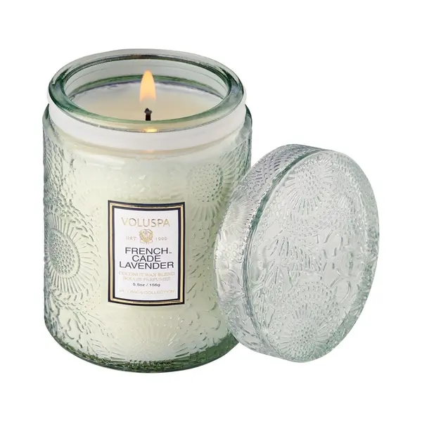 Voluspa Small Glass Jar French Cade And Lavender 50h thumbnail