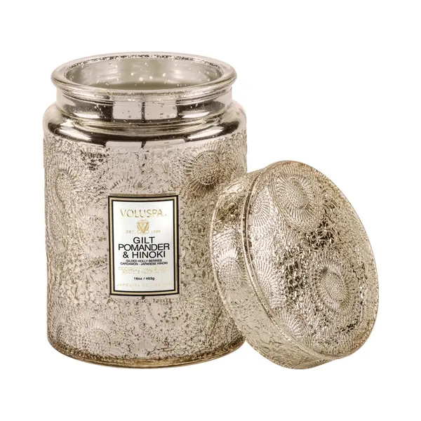 Voluspa Large Jar Candle Gilt Pomander & Hinoki (510 G) thumbnail