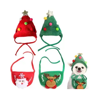 Kerstboom Pet Hoeden - Schattige Kerstboom Pom-Pom Hoeden, Honden Kerst Hoeden, Katten Kerst Hoeden, Sjaals, Katten En Katten Kerstkostuums, Rood