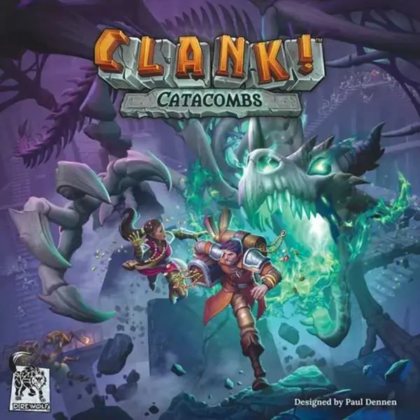 Asmodee Clank! Catacombs Leave the board behind with Clank! Catacombs, a stand-alone deck-building adventure! The catacombs of the skeletal dragon Umbrok Vessna are mysterious and dangerous. Portals transport you all around the dungeon depths. Wayshrines offer vast riches to intrepid explorers. Prisoners are counting on you to free them. Ghosts, once disturbed, may haunt you to death. Each trip into the catacombs is unique, as you lay tiles to create the dungeon. You can play using only the all-new Dungeon Deck, or include cards from previous Clank! expansions. Find your fortune (and escape the dragon!) in Clank! Catacombs. Board game thumbnail