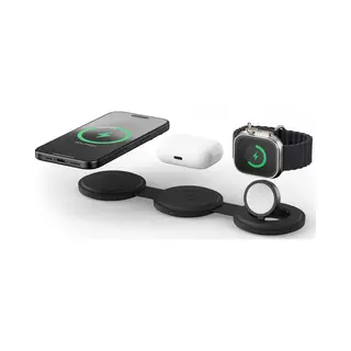 Satechi OntheGo 3-in-1 Headset, Smartphone, Smartwatch Black Usb Wireless charging Fast charging Indoor