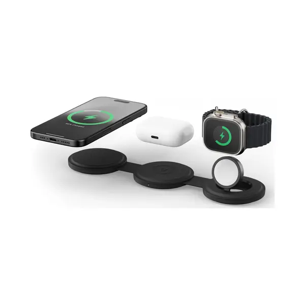 Satechi OntheGo 3-in-1 Headset, Smartphone, Smartwatch Black Usb Wireless charging Fast charging Indoor thumbnail