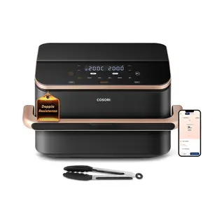 Cosori Dual Blaze Twinfry Chef Edition Dubbel 10 l Vrijstaand 2800 W Heteluchtfriteuse Zwart, Roségoud