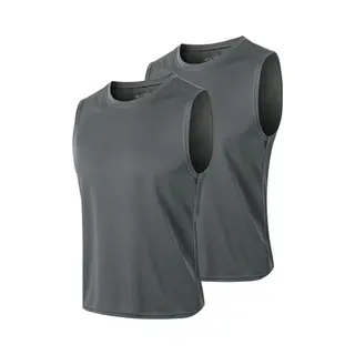 Meeteu 2 Pack Sport Tank Top Voor Heren - Mouwloze T-shirts -sportkleding -Herenkleding-Grijs/Grijs-Xxl