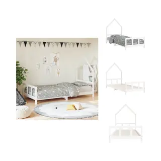 VidaXL Kinderbedframe - Kinderbedframes - Kinderbed - Peuterbed - Kinderbedframe 90x200 Cm Massief Grenenhout Wit