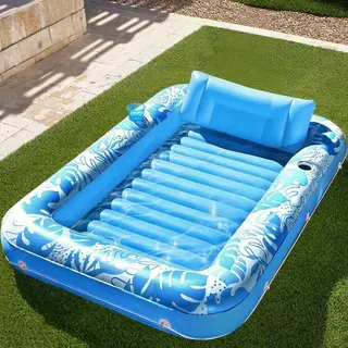 Tanning Bed-tanning Luchtbed-tanning Pool-Ligbed Lounge - Opblaasbare Zonnebedligstoel Voor In Het Zwembad - Zwemband Voor Volwassenen Met Kussen -