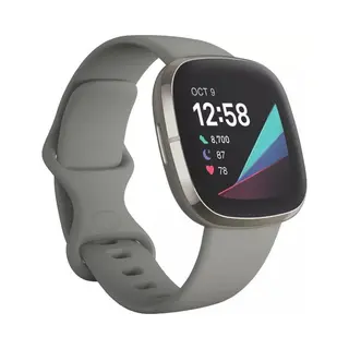 Fitbit Versa Sense Sage Grey Silver Amoled Digital Touchscreen Wi-Fi Gps (satellite)