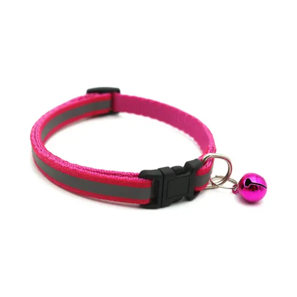 Kattenhalsband Met Belletje - Reflecterend - Verstelbaar - 19 / 32 Cm - Kattenbandje - Halsband Kat - Cat - Kitten - Katten Halsband - Roze thumbnail