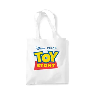 Disney Toy Story Classic Logo Grocery Travel Reusable Tote Bag, White