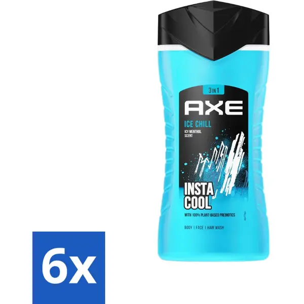 Axe - 3-in-1 Douchegel - Ice Chill - Icy Menthol - Insta Cool - 100% Plantaardig - 150 Ml - Voordeelverpakking - 6 Stuks thumbnail