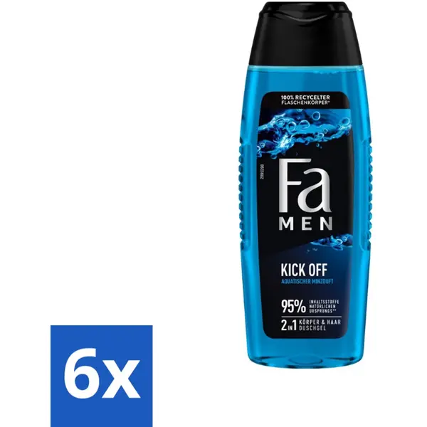 Fa Men - Douchegel - Kick Off - Verfrissend & Energiek - Verzorgend - 250 Ml - Voordeelverpakking - 6 Stuks thumbnail