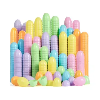 Joyin 50 Stuks Pastelkleurige Paaseieren Van 8 Cm, Lege Paaseieren Om Te Vullen, Kleurrijke Kunststof Eieren Voor Paasjacht, Feestgeschenken,