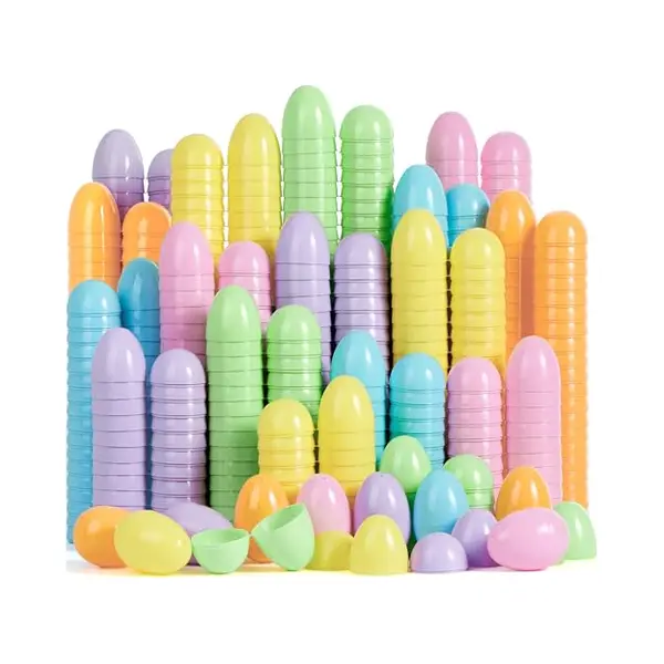 Joyin 50 Stuks Pastelkleurige Paaseieren Van 8 Cm, Lege Paaseieren Om Te Vullen, Kleurrijke Kunststof Eieren Voor Paasjacht, Feestgeschenken, thumbnail
