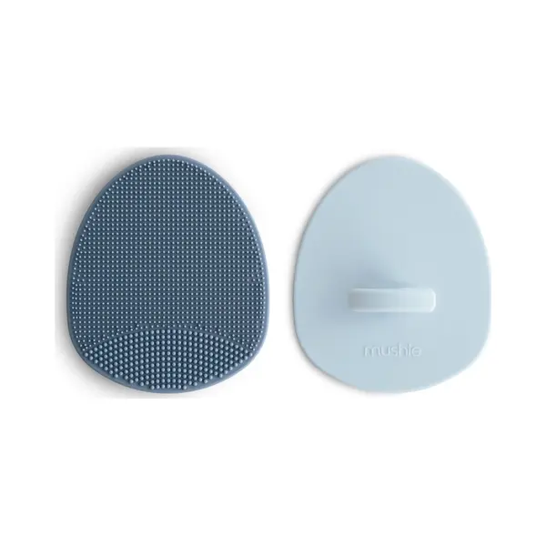 Mushie Cradle Cap Brush 2-Pack - Tradewinds/Periwinkle thumbnail