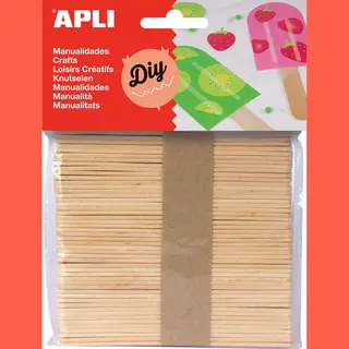 Apli kids Apli 13063 – 50 Stokjes Van Natuurlijk Hout, Voor Knutselwerk En Kunsthandwerk