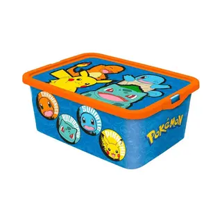 Stor Pokemon Storage Box Container With Click Lock Lid, For Kids, Bedroom, Playroom, Toys, Bpa Free (13 Litre)