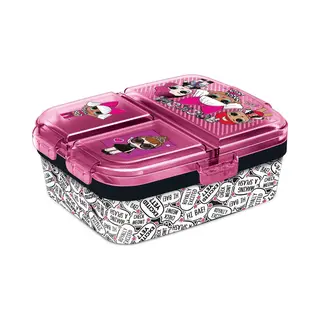 stor L.O.L. Surprise! Kinderlunchbox – Broodtrommel Met 4 Vakken Voor Kinderen Vanaf 4 Jaar - Vaatwasserbestendig & Bpa-vrij - Roze/Zwart/Wit