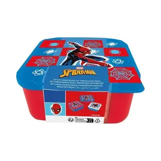 stor Marvel's Spider-Man 3-in-1 Snackdoosjes - 3 Formaten - Vierkant - Sluit Goed Af - Lunchboxen Voor Kinderen - Los Deksel - Geschikt Voor Koekjes, Fruit