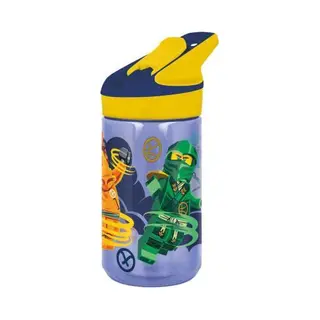 stor Lego Ninjago Tritan Premium Drinkfles - 480 Ml – Sluit Goed Af – Drinkfles Voor Kinderen – Transparant Paars/Geel