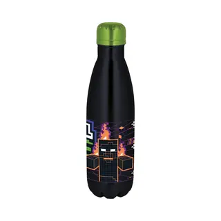 stor Minecraft Drinkfles Digital Forest – Roestvrij Staal – 780 Ml – Sluit Goed Af – Drinkfles Voor Kinderen – Bpa-vrij – Zwart