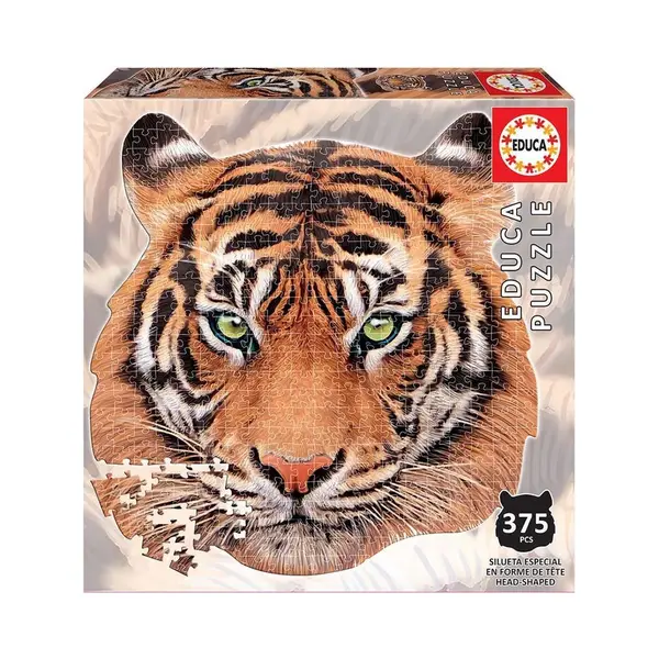 Educa Tijgerkop Vormpuzzel - Tijger Puzzel Van 375 Stukjes - 38 X 39 Cm thumbnail
