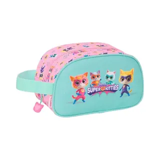 Safta Superkitties - Medium Children's School Toiletry Bag With Handle, Children's Toiletry Bag, Adaptable To Trolley, Easy Cleaning, Comfortable And