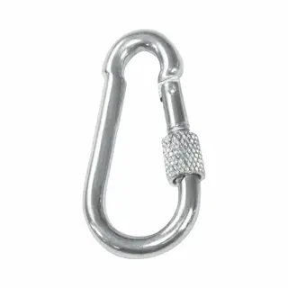 Amig Karabijnhaak Met Schroefsluiting - 1x - 7 X 70mm - Gegalvaniseerd Staal - 120kg - Musketonhaak