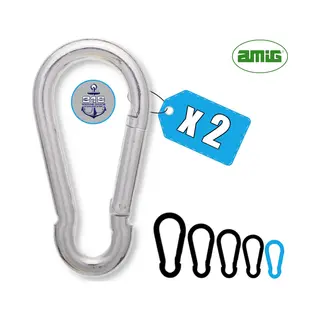 Amig - Packung Mit 2 Karabinerhaken Aus Edelstahl, Modell 30145 Zum Verbinden Von Saiten, Riemen Oder Bändern, Druckanker Für Schnellverbindungen,
