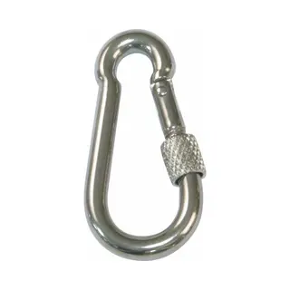 Amig Karabijnhaak Met Schroefsluiting - 1x - 8 X 80mm - Aisi 316 Staal - 120kg - Marine Kwaliteit