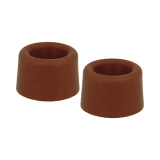 Amig Deurstopper/deurbuffer - 2x - D23mm - Inclusief Schroeven - Rubber - Bruin