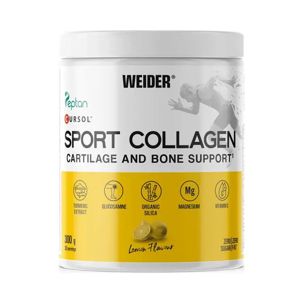 Weider Sport Collagen (300g) Lemon Flavour, Peptan Hydrolysed Collagen Peptides, Turmeric Extract, Organic Silica, Hyaluronic Acid, Magnesium, Vitamin thumbnail