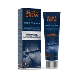 No Hair Crew Intimate Hair Removal Cream For Men – Extra Gentle, Fast & Painless Depilation For Groin, Scrotum, Buttocks & Pubic Area – 100 ml