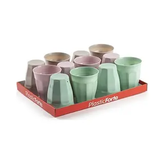 PlasticForte Drinkglazen - 12x Stuks - Gekleurd - Kunststof - 250 Ml - Drinkbekers - Onbreekbaar