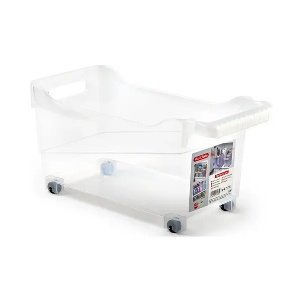 Plasticforte Opberg Trolley Container - Transparant - Op Wieltjes - L38 X B18 X H18 Cm - Kunststof - Opslag Box/bak - 12 Liter thumbnail