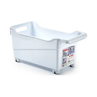 Plasticforte Opberg Trolley Container - Wit - Op Wieltjes - L38 X B18 X H18 Cm - Kunststof - Opslag Box/bak - 12 Liter